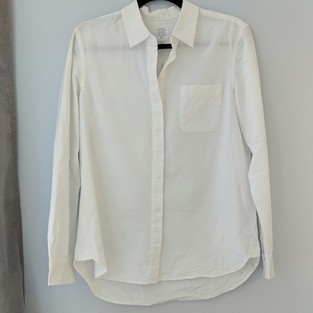 Pure cotton white button down shirt